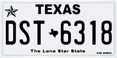 TX license plate DST6318