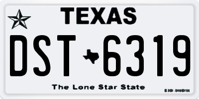 TX license plate DST6319