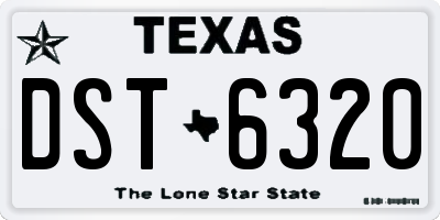TX license plate DST6320