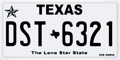 TX license plate DST6321