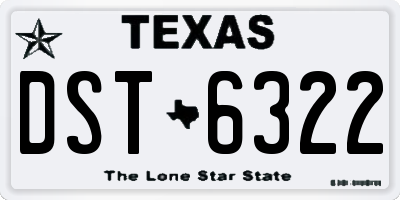 TX license plate DST6322