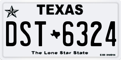 TX license plate DST6324