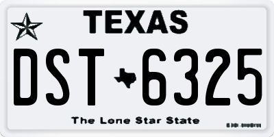 TX license plate DST6325