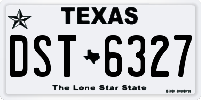 TX license plate DST6327