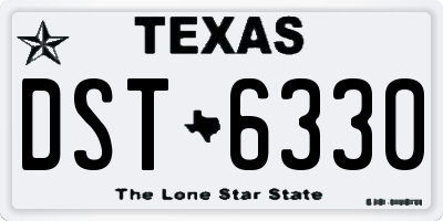 TX license plate DST6330