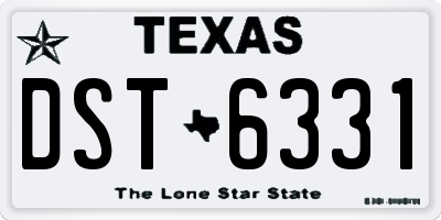 TX license plate DST6331