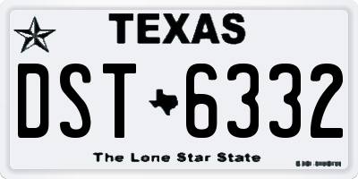 TX license plate DST6332