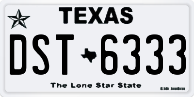 TX license plate DST6333