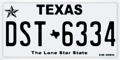 TX license plate DST6334