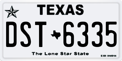 TX license plate DST6335