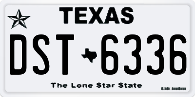 TX license plate DST6336