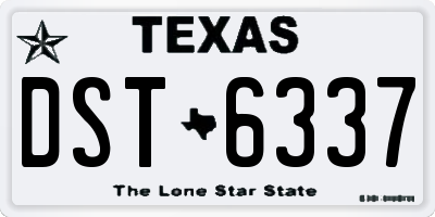 TX license plate DST6337