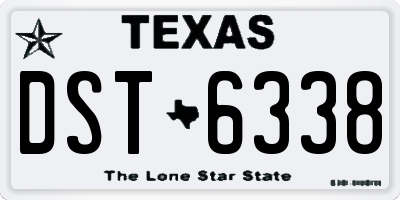 TX license plate DST6338