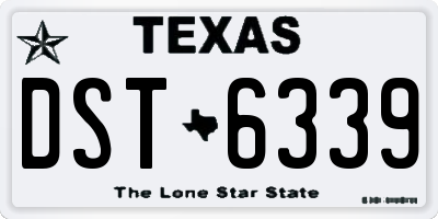 TX license plate DST6339