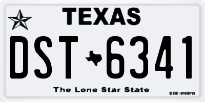 TX license plate DST6341