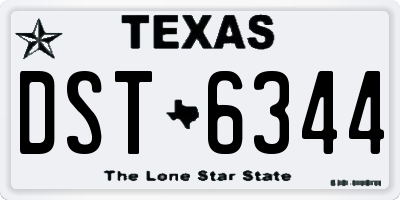 TX license plate DST6344