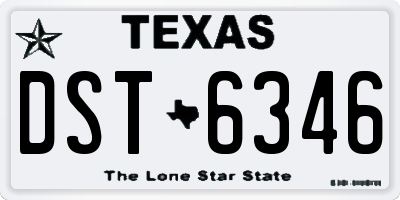 TX license plate DST6346