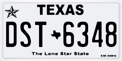 TX license plate DST6348