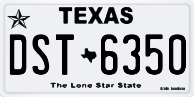 TX license plate DST6350