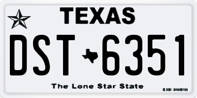 TX license plate DST6351
