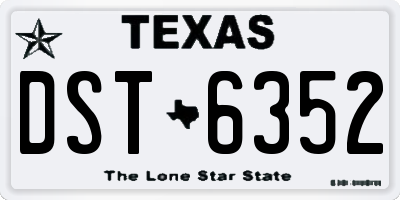 TX license plate DST6352