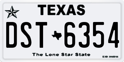 TX license plate DST6354