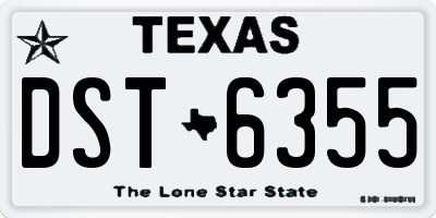 TX license plate DST6355