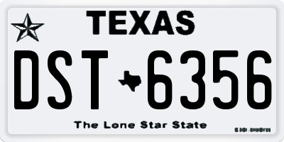 TX license plate DST6356