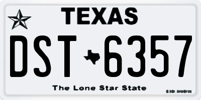 TX license plate DST6357