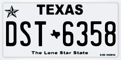 TX license plate DST6358
