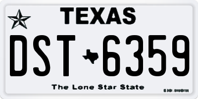 TX license plate DST6359