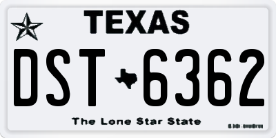 TX license plate DST6362
