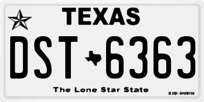 TX license plate DST6363