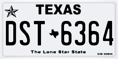 TX license plate DST6364