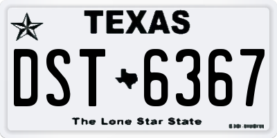 TX license plate DST6367