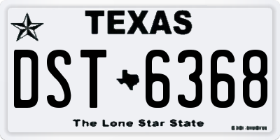 TX license plate DST6368