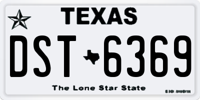 TX license plate DST6369