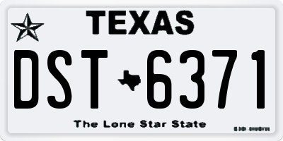 TX license plate DST6371