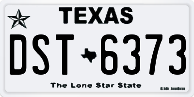 TX license plate DST6373