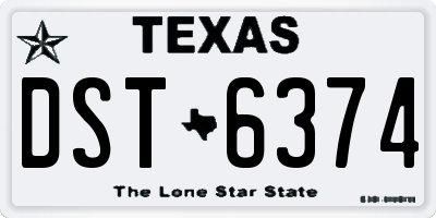 TX license plate DST6374
