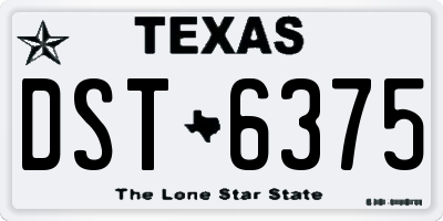 TX license plate DST6375