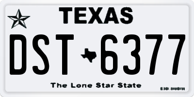 TX license plate DST6377
