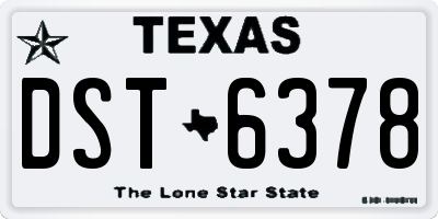 TX license plate DST6378