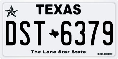 TX license plate DST6379