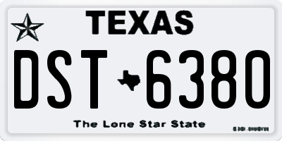 TX license plate DST6380