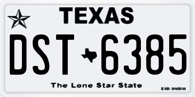 TX license plate DST6385
