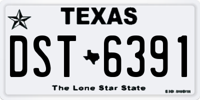 TX license plate DST6391