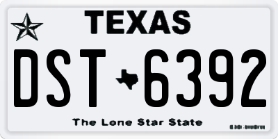 TX license plate DST6392