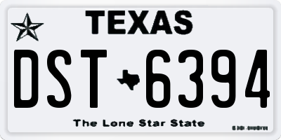 TX license plate DST6394