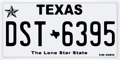 TX license plate DST6395